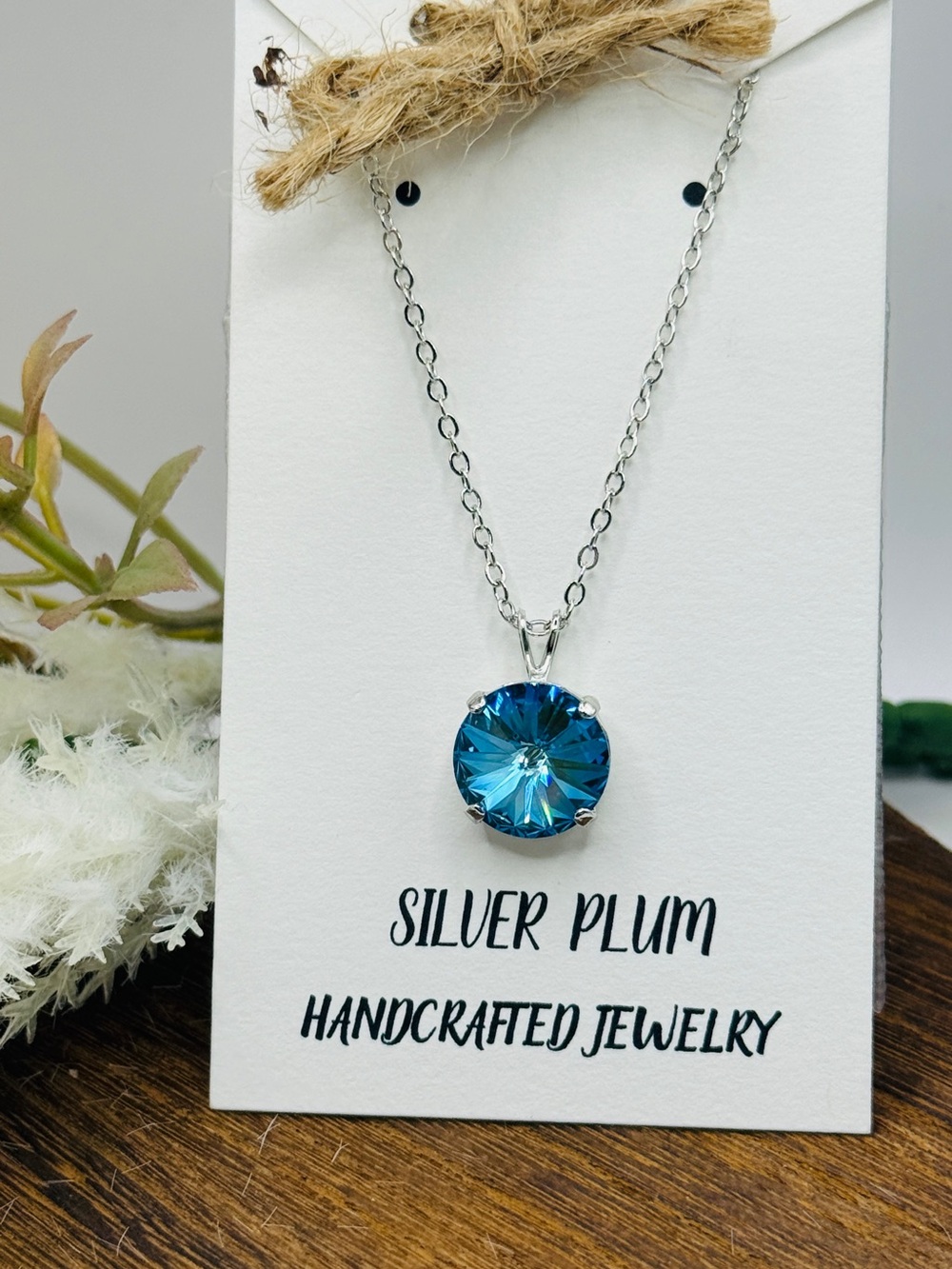 Silver Jeans Blue Crystal Pendant Necklace - Picture 5 of 5